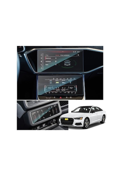 Audi A6 İle Uyumlu 2019-2024 Model Alt Üst Multimedya Ve Klima Kontrol 3 Parça 9h Nano Ekran Ko Standart