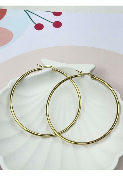 Küpe Çelik 5cm Minimal Şıklık Paslanmaz Çelik Zarif Hediye Model 510e0c Çok Renkli
