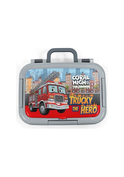 Coral High Kids Kırmızı İtfaiye Desenli Paslanmaz Çelik Beslenme Kabı 39163 Kırmızı - Beyaz