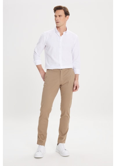 Ac&Co / Altınyıldız Classics Slim Fit Dar Kesim Pamuklu Esnek Chino Erkek Pantolon - Camel