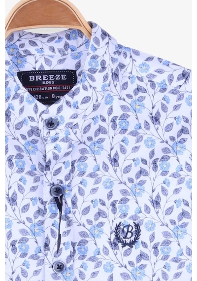 Breeze Erkek Çocuk Gömlek Çiçek Desenli Beyaz (8-14 Yaş) (546543190)