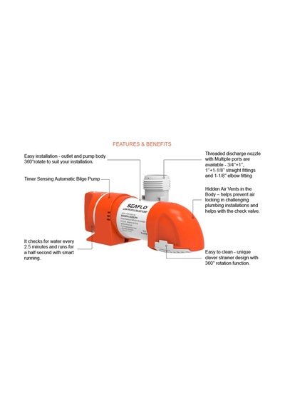 Seaflo Otomatik Düşük Profil 1100 Gph 12v