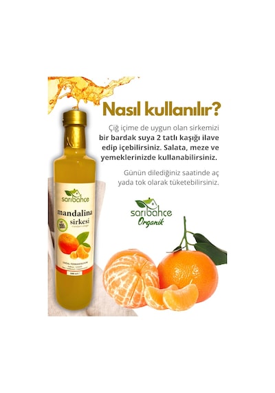 Mandalina Sirkesi 500 Ml - Organik Doğal Fermantasyon