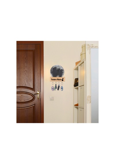 Işıklı Pleksi Dolunay Kişiselleştirilebilir Dekoratif Biblo Family 4 Kişilik Aile Anahtar Askılığı Gri - 740034972