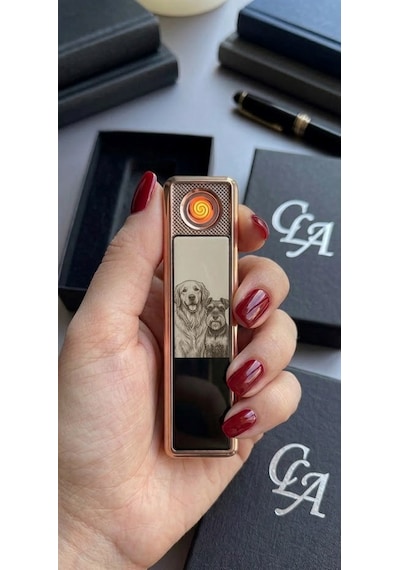 Kişiye Özel Fotoğraf Baskılı Usb Şarjlı Rezizdanslı Çakmak - Fotoğraflı & İsimli
