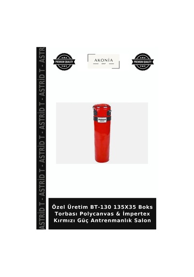 Özel Üretim Bt-130 135x35 Boks Torbası Polycanvas & İmpertex Kırmızı Güç Antrenmanlık Salon