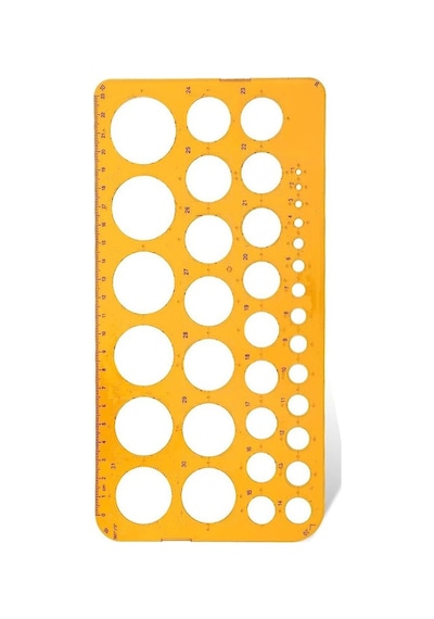 Daire Şablonu Cetveli 1-36 MM 24 Cm Şeffaf