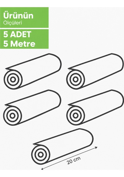 Ev Tipi Vakum Rulo En:20 Cm Boy:5 Metre 5 Adet Beyaz