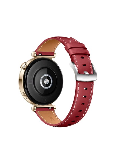 Huawei Watch Gt4 41mm İle Uyumlu Gümüş Metal Tokalı Deri Zarif Şık Kordon