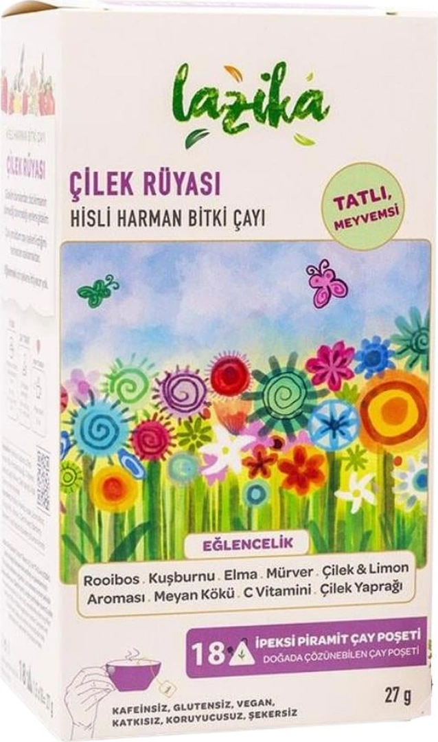 Lazika Çilek Rüyası Hisli Harman Bitki Çayı 18 Poşet 27 Gr