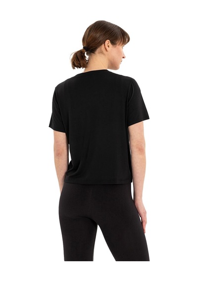 Inguz Modal Bisiklet Yaka Basic Yoga T-shirt SIYAH