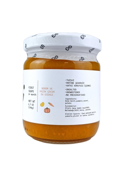 OG natural Kemik Sulu Balkabağı Çorbası 190G 6 Ay
