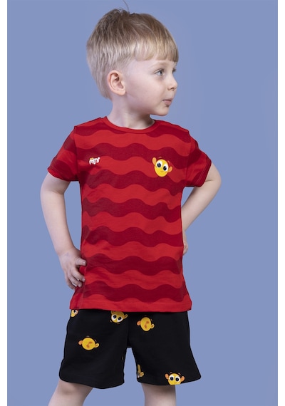 Toontoy Kids Toontoy Erkek Çocuk 2'li Takım Baskılı Bisiklet Yaka Tişört & Beli Lastikli Cepli Şort Kırmızı Toontoy Kids Toontoy Erkek Çocuk 2'li Takım Baskılı Bisiklet Yaka Tişört & Beli Lastikli Cepli Şort Kırmızı