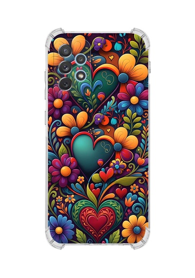 Printify Samsung Galaxy A72 İle Uyumlu Düşlerin Dansı Serisi Çiçeklerin Dansı Tasarımlı Uv Baskılı Köşe Korumalı Antişok Kılıf Şeffaf