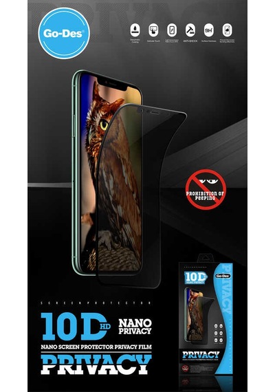 Go-Des Apple Uyumlu iPhone 12 Go Des Hayalet Gizli Ekran Koruyucu ZORE-216944 Siyah