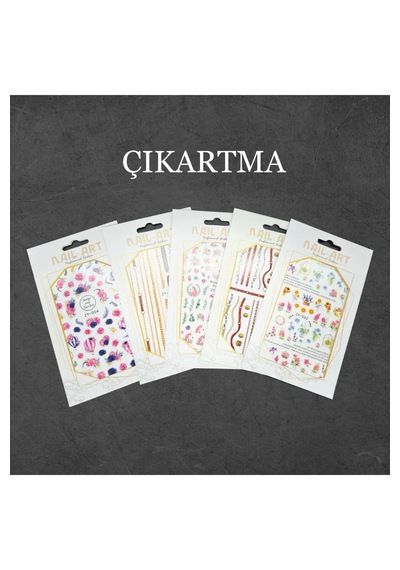 Süsleme Sticker 5'li Paket - Farklı Desenlerle Tırnak Süsleme, K