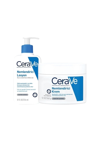 Cerave Kuru ve Çok Kuru Ciltler İçin Nemlendirici Losyon 236 ML + Nemlendirici Krem 340 G