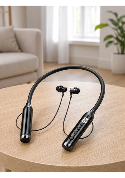 Zenvia Boyun Bantlı Bluetooth Kulaklık Dijital Ekranlı Mikrofonlu Çift Telefon Bağlantılı Kablosuz Müzik Ve Gör