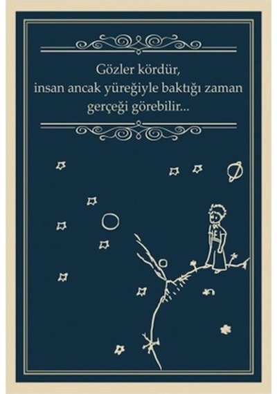 Küçük Prens Gözler Kördür  Retro Vintage Ahşap Poster