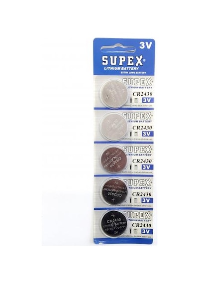 Supex Cr2430 C5 3v Lityum Düğme Pil 5'li Paket