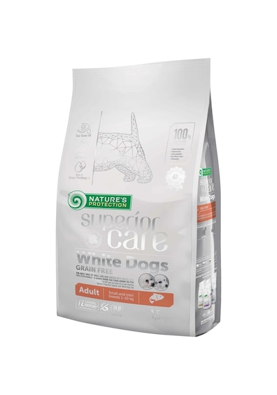 Superior Care Beyaz Tüylü Köpekler İçin Tahılsız Somonlu Küçük Irk Köpek Maması 1,5 Kg