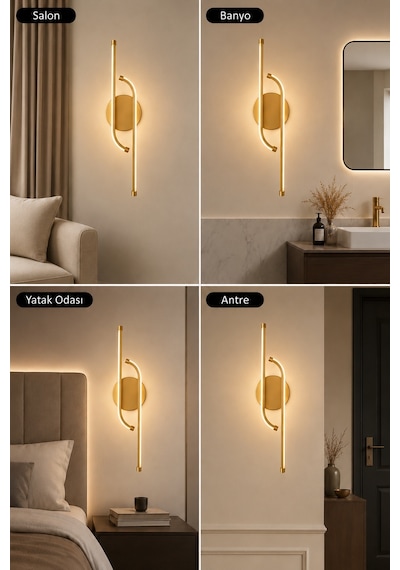 AvizeGO Unis Modern Led Duvar Apliği Günışığı Eskitme