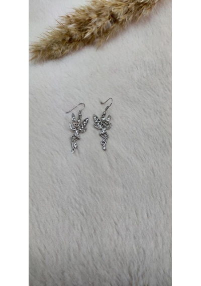 Yeni Moda Küpe Melek Kanadı Dans Peri Kız Tasarım Sallantılı Küpe Çok Renkli