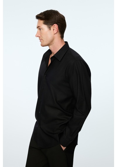 Morven Erkek Siyah Basic Regular Fit Sert Yaka Gömlek 26mc004059001 Siyah