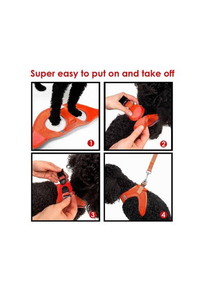 Air-mesh Küçük Ve Orta Irk Kedi Köpek Göğüs Tasması - Yumuşak, Nefes Alabilir, Dayanıklı Neon-turuncu, Medium