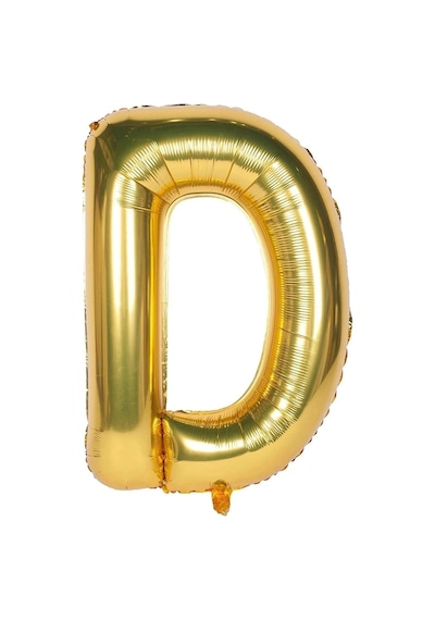 Folyo Balon D Harfi Helyum Balon 100 Cm Gold Renk - D Harf Balon - Harf Folyo Balon Altın Gold Harf Çok Renkli