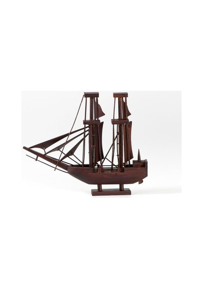 Dekoratif Ahşap Yelkenli Gemi 24 Cm Biblo Standart