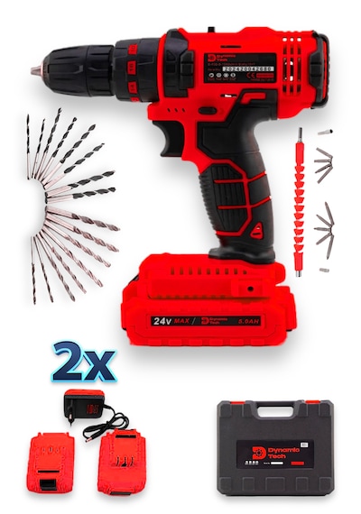 Dynamic Tech DT-417 Çift Akülü Şarjlı Darbeli Matkap