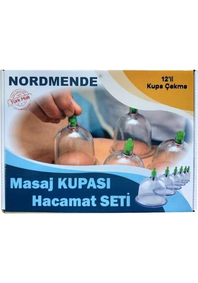 Nordmende 12 Li Masaj Kupası Hacamat Seti Vakumlu Çekme Aleti