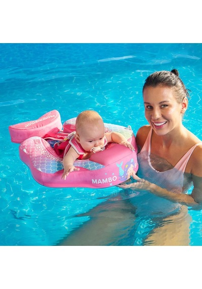 Mambobaby Yüzme Simidi - Denizkızı, Emniyetli, Gölgelikli Ve Ayak Destekli