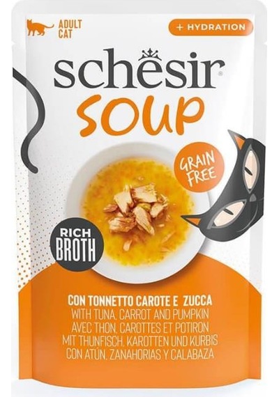 Schesir Soup Ton Balığı İle Bal Kabağı Yetişkin Kedi Çorbası Pouch 40g