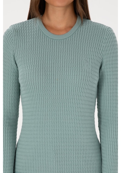 U.S. Polo Assn. Kadın Mint Bisiklet Yaka Basic Kazak 50307763-VR090