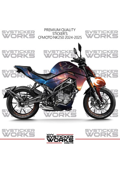 Cfmoto 250nk Kaplama Sticker Red And Blue Flash Design Motor Kaplama Modeli Hazır Kit 2023-2026 Uyumlu