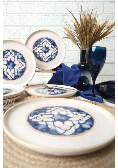 Keramika Wave Flow Nordic Pasta Tabağı 22 Cm 6 Adet 22748 Çok Renkli