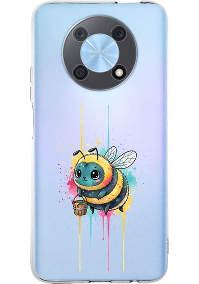 Huawei Nova Y90 İle Uyumlu Splash Arı Tasarımlı Şeffaf Silikon Kılıf Şeffaf