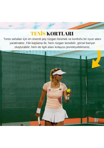 %75'Lik Spor Alanları Filesi-Koyu Yeşil |Premium Şerit Halka