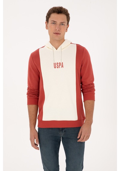 U.S. Polo Assn. Erkek Regular Fit Kapüşonlu Gül Kurusu Sweatshirt 50316365-VR026