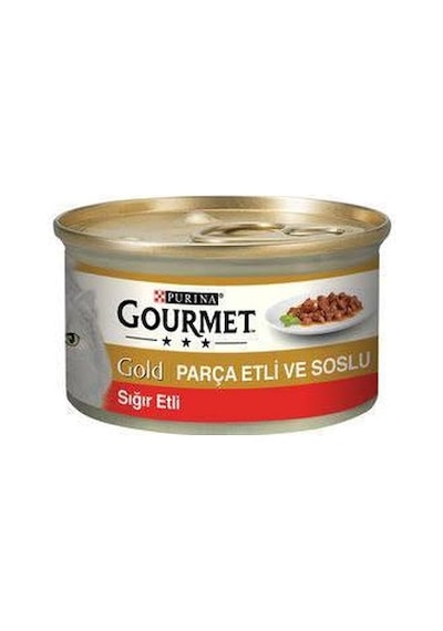 Gourmet Gold Parça Sığır Etli Soslu Konserve Yetişkin Kedi Maması 24 x 85 G