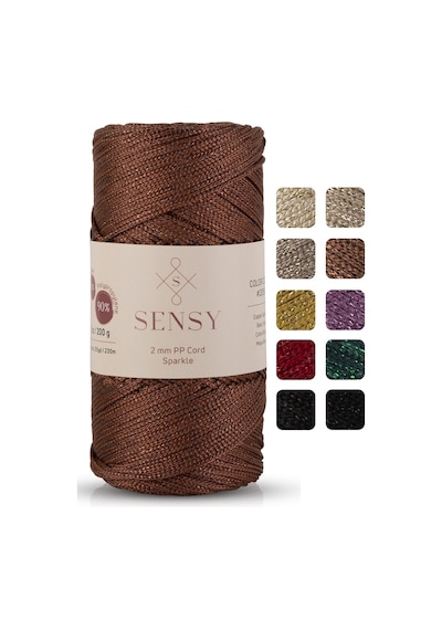 Premium Simli 200 Gr Polyester Makrome Ipi Bakır 2 Mm - 230 M Supla Ip Ve Çanta İpliği