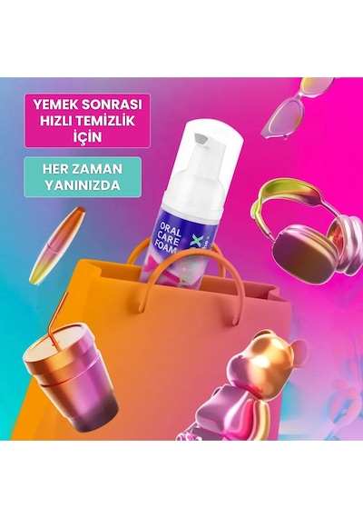 Splat Diş Ve Diş Telleri Için Beyazlatıcı Ağız Temizleme Köpüğü Nane Aromalı 3'ü 1 Arada 50 Ml