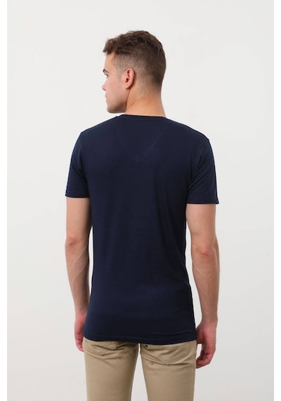 V Yaka Basic Tişört Siyah 001