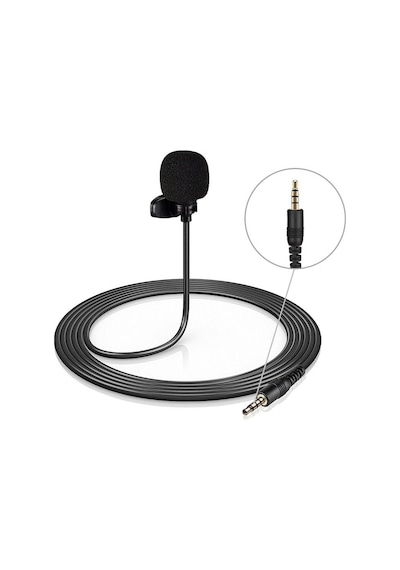 Apple Uyumlu iPhone iPad  için 3 Pin 4 Boğumlu 3.5Mm Yaka Mikrofonu 1.2M
