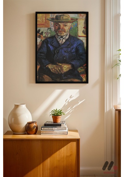 Van Gogh Erkek Portresi, Siyah Çerçeveli Duvar Tablosu - Sanatsever Hediyesi