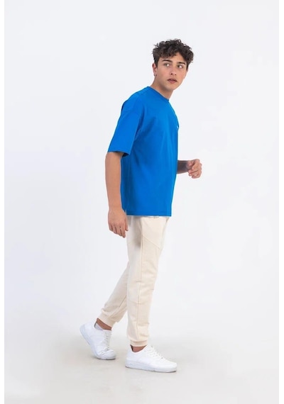 Zekids Erkek Çocuk Bel Paça Lastikli Gabardin Pantolon-12630-taş Taş