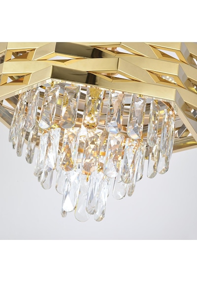 Corde 40'lık Gold Kaplamalı Kristal Avize Gold