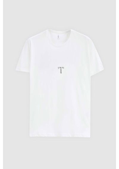 D's Damat Regular Fit Beyaz Baskılı %100 Pamuk T-shirt 2EC14ORT05214 Beyaz
